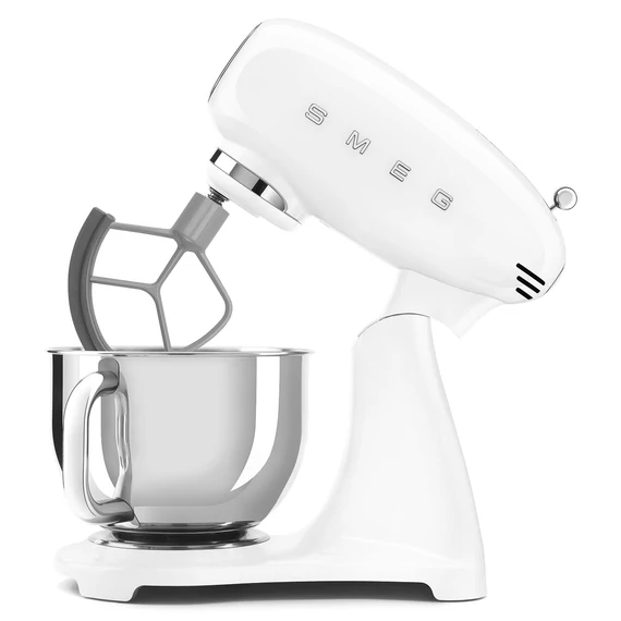 SMEG KONYHAI ROBOTGÉP, 50-es évek retro design, fehér, szilikonos krémkeverővel