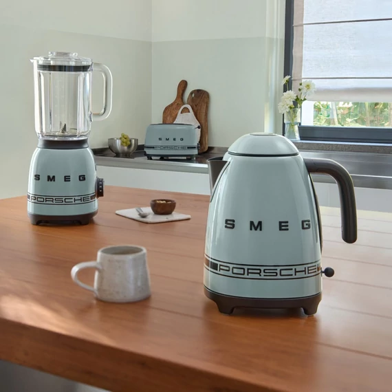 Porsche x SMEG VÍZFORRALÓ, Shade Green, pulton, kenyérpirítóval és turmixgéppel
