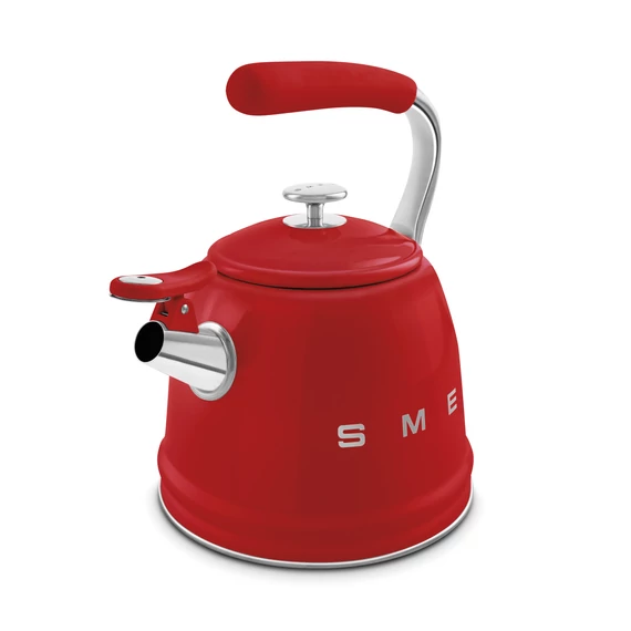 Smeg piros sípoló vízforraló kanna, kiöntő