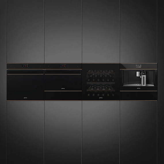 SMEG Melegentartó fiók érintőkijelzővel  - Dolce Stil Novo design, fekete üveg - beépítve