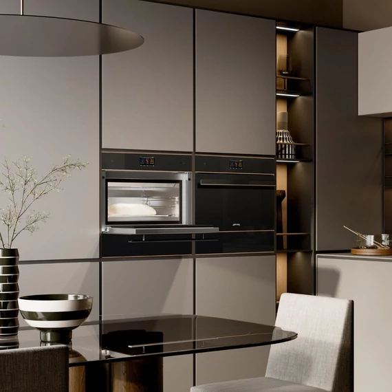 SMEG Melegentartó fiók érintőkijelzővel  - Dolce Stil Novo design, fekete üveg - konyhai hangulat