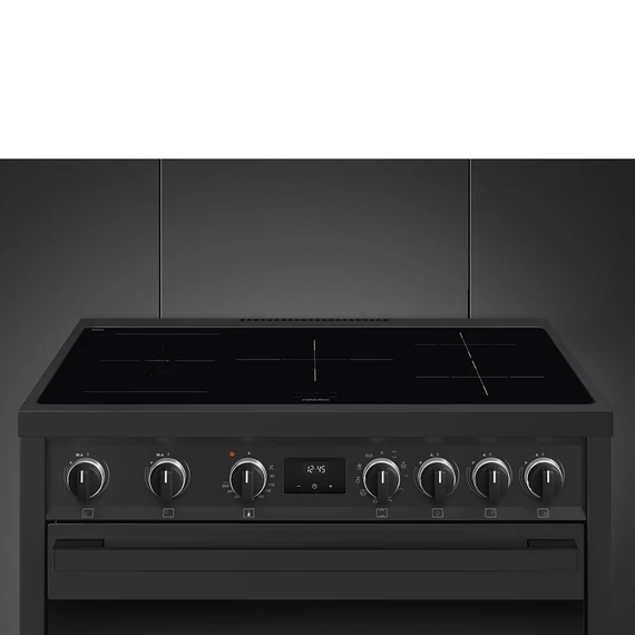 SMEG SZABADONÁLLÓ TŰZHELY, Classic design, 90 cm, 1 sütőtér, indukciós főzőlap, szögletes lábak, antracit