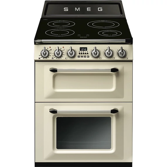 SMEG SZABADONÁLLÓ TŰZHELY, Victoria design, 60 cm, 2 sütőtér, indukciós főzőlap, bézs