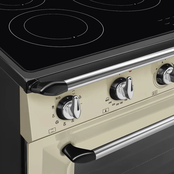 SMEG SZABADONÁLLÓ TŰZHELY, Victoria design, 90 cm, 1 sütőtér, indukciós főzőlap, bézs