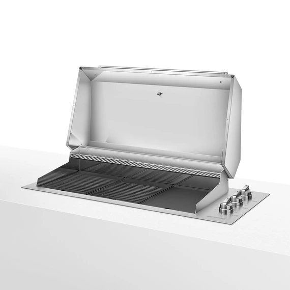 SMEG ProGrill kültéri beépíthető elektromos grill, 120 cm -  Universale design, rozsdamentes acél - nyitva