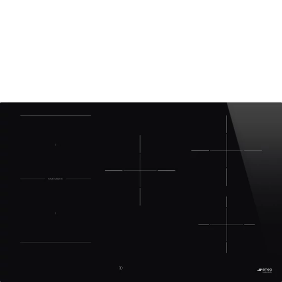 SMEG INDUKCIÓS FŐZŐLAP, Universal design, 80 cm, 5 főzőzóna, 1 MultiZone híd zóna, fekete üveg
