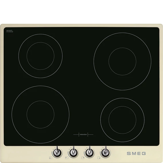 SMEG INDUKCIÓS FŐZŐLAP, Victoria design, 60 cm, 4 főzőzóna, bézs