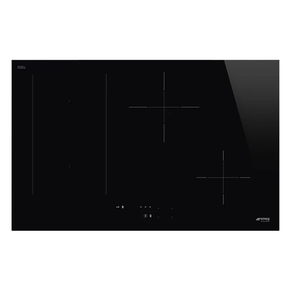 SMEG INDUKCIÓS FŐZŐLAP, Universal design, 80 cm, 4 főzőzóna, 2 MultiZone híd zóna, fekete üveg
