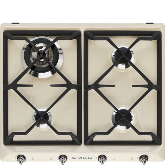 SMEG GÁZ FŐZŐLAP, Victoria design, 60 cm, 4 gázégő, bézs
