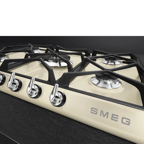 SMEG GÁZ FŐZŐLAP, Victoria design, 70 cm, 5 gázégő, bézs
