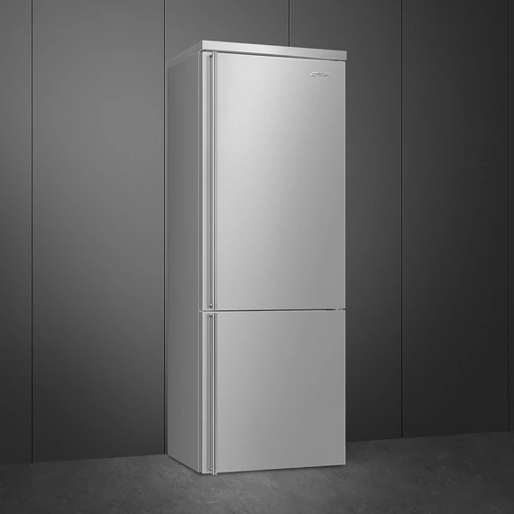 SMEG SZABADONÁLLÓ HŰTŐ ÉS FAGYASZTÓ, Classic design, 70x90 cm, jobb oldali pántok, inox