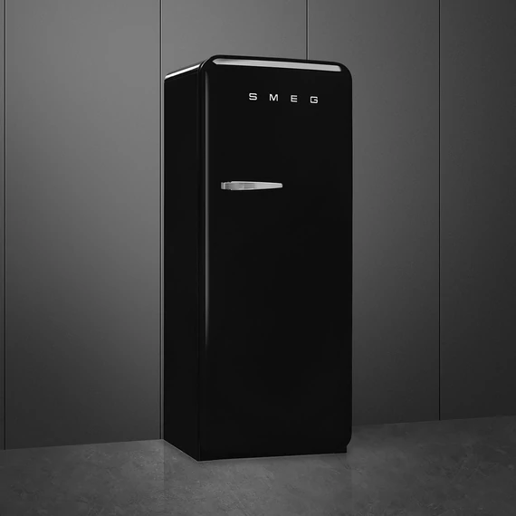SMEG FAB28 Egyajtós hűtőszekrény, felül fagyasztórekesszel, jobbos - 50-es évek retro design, fekete