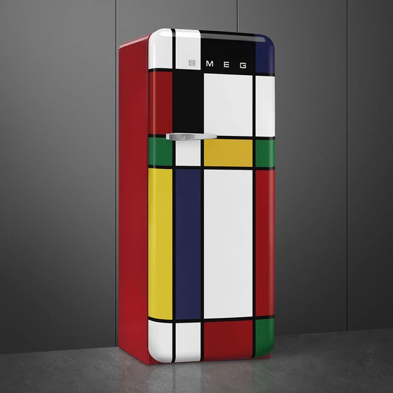 SMEG FAB28 Egyajtós hűtőszekrény, felül fagyasztórekesszel, jobbos - 50-es évek retro design, multicolor