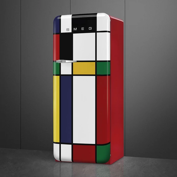 SMEG FAB28 Egyajtós hűtőszekrény, felül fagyasztórekesszel, jobbos - 50-es évek retro design, multicolor