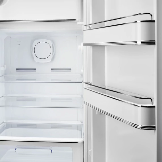 SMEG FAB28 Egyajtós hűtőszekrény, felül fagyasztórekesszel, jobbos - 50-es évek retro design, matt smaragdzöld