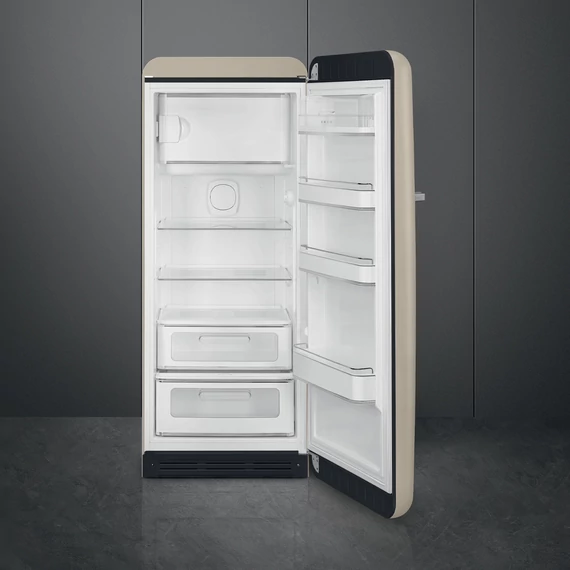 SMEG FAB28 Egyajtós hűtőszekrény, felül fagyasztórekesszel, jobbos - 50-es évek retro design, matt moonlight