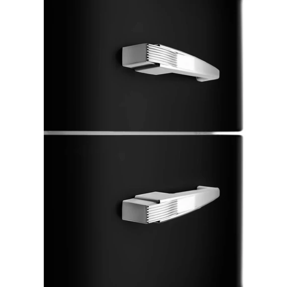 SMEG FAB30 Kétajtós felülfagyasztós kombinált hűtőszekrény, jobbos - 50-es évek retro design, fekete - fogantyú