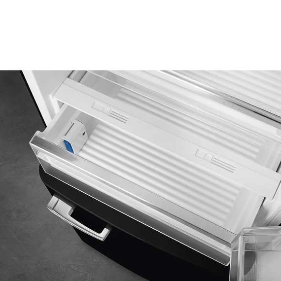 SMEG FAB38 Kétajtós alulfagyasztós kombinált hűtőszekrény, jobbos - 50-es évek retro design, fekete