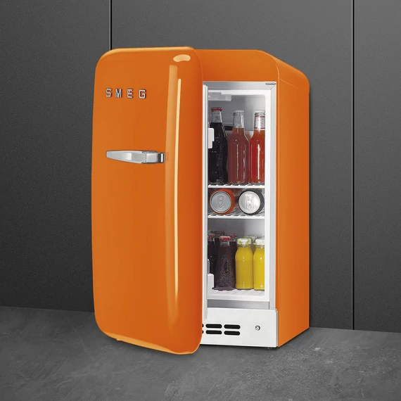 SMEG FAB5 Minibár hűtő, balos - 50-es évek retro design, narancssárga