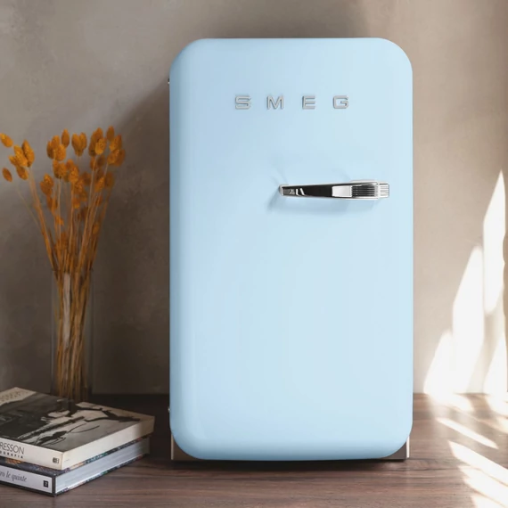 SMEG FAB5 Minibár hűtő, balos - 50-es évek retro design, világoskék