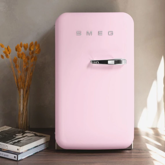SMEG FAB5 Minibár hűtő, jobbos - 50-es évek retro design, rózsaszín