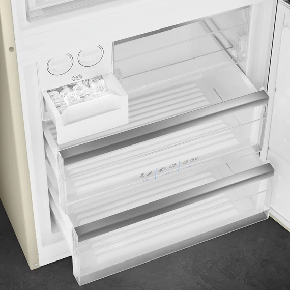 SMEG SZABADONÁLLÓ HŰTŐ ÉS FAGYASZTÓ, 70,5x202 cm, külső kijelző, megfordítható ajtó, márvány hatású