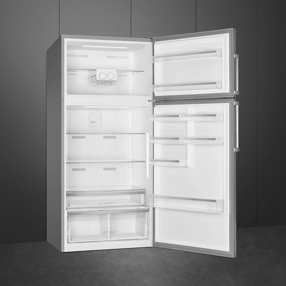 SMEG SZABADONÁLLÓ HŰTŐ ÉS FAGYASZTÓ, 84x186 cm, jobb oldali pántok, inox