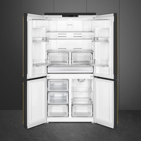 SMEG SZABADONÁLLÓ HŰTŐ ÉS FAGYASZTÓ, 91,5x187,5 cm, francia ajtó, antracit (fogantyú nélkül!)