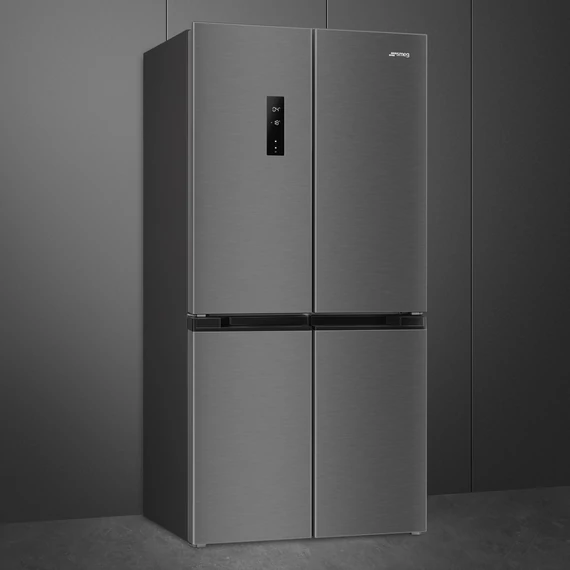 SMEG SZABADONÁLLÓ HŰTŐ ÉS FAGYASZTÓ, 84x179 cm, D energiaosztály, francia ajtó, sötét inox
