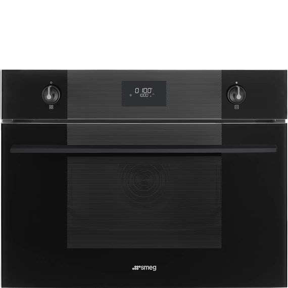 SMEG KOMPAKT MIKROHULLÁMÚ SÜTŐ, Linea design, Galileo, 45 cm, CS LCD, mélyfekete üveg