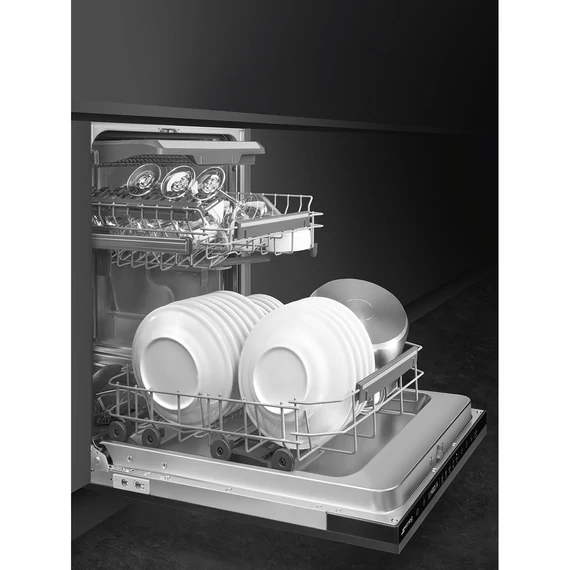 SMEG TELJESEN BEÉPÍTHETŐ MOSOGATÓGÉP, 45 cm, 10 teríték, 8 funkció, 2 hőmérséklet, 44dB