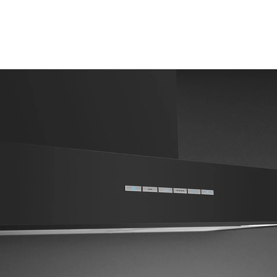 SMEG UNIVERSALE design T-shape fali páraelszívó, 90 cm, matt fekete