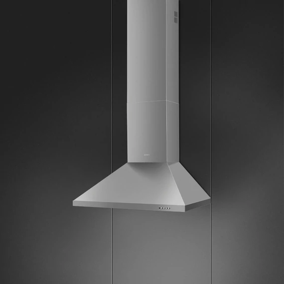 SMEG UNIVERSALE design kürtős fali páraelszívó, 60 cm, inox, 3+1 sebesség, szénszűrővel