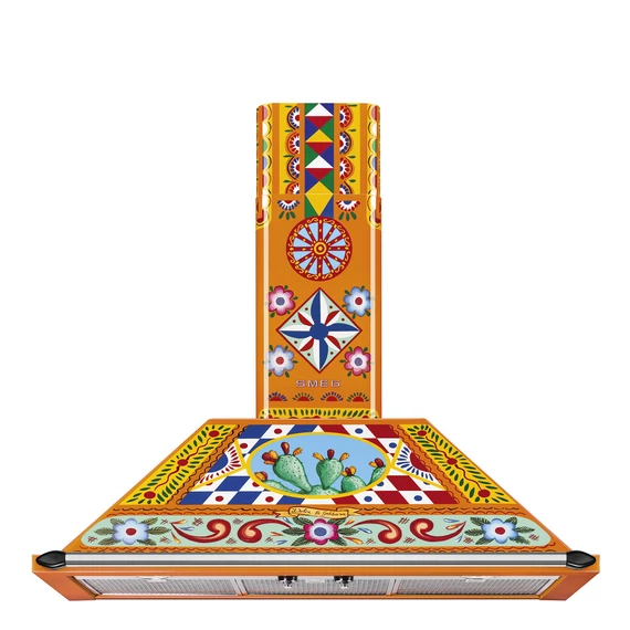 SMEG VICTORIA design kürtős fali páraelszívó, 90 cm, D&G Divina Cucina kollekció