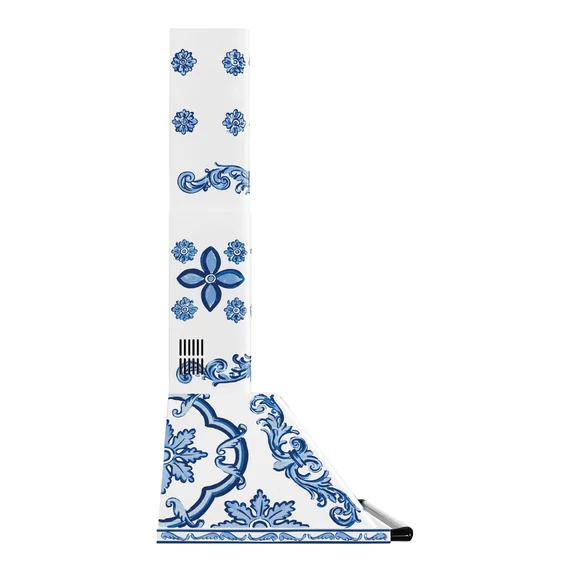 SMEG VICTORIA design kürtős fali páraelszívó, 90 cm, D&G Blu Mediterraneo kollekció