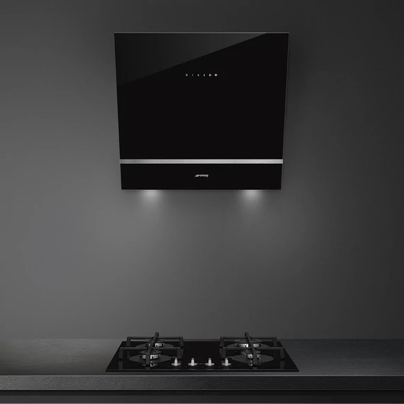 SMEG UNIVERSALE design vertikális fali páraelszívó, 60 cm, fekete
