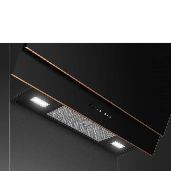 SMEG DOLCE STIL NOVO design vertikális fali páraelszívó, 90 cm, fekete