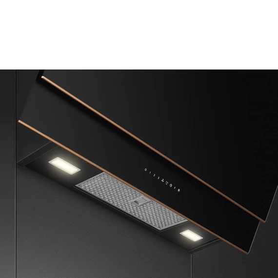 SMEG DOLCE STIL NOVO design vertikális fali páraelszívó, 90 cm, fekete