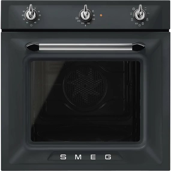 SMEG LÉGKEVERÉSES SÜTŐ, Victoria design, 60 cm, analóg, matt fekete