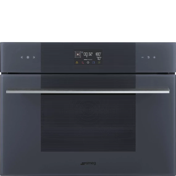 SMEG Galileo Steam100 Kompakt kombinált gőzsütő, nagy LCD kijelzővel - Linea design, neptune szürke üveg