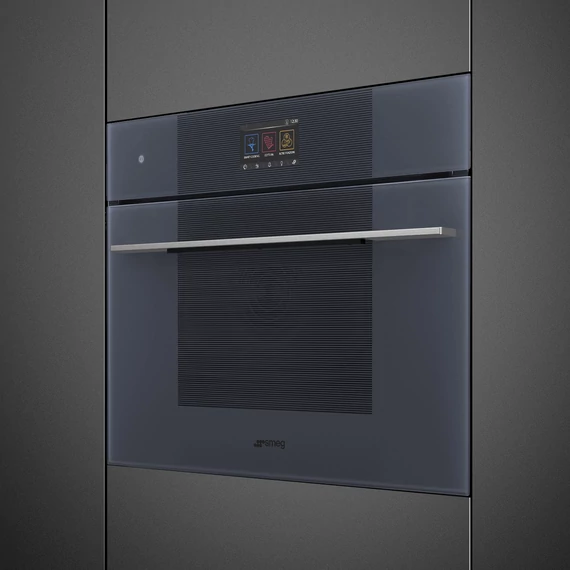 SMEG Galileo Omnichef Kompakt 3 az 1-ben sütő, TFT kijelzővel - Linea design, neptune szürke üveg
