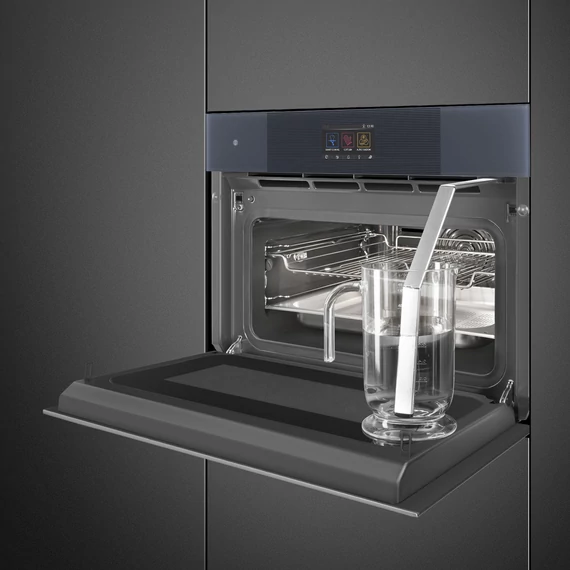 SMEG Galileo Omnichef Kompakt 3 az 1-ben sütő, TFT kijelzővel - Linea design, neptune szürke üveg