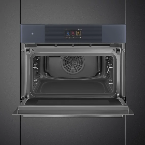 SMEG Galileo Omnichef Kompakt 3 az 1-ben sütő, TFT kijelzővel - Linea design, neptune szürke üveg