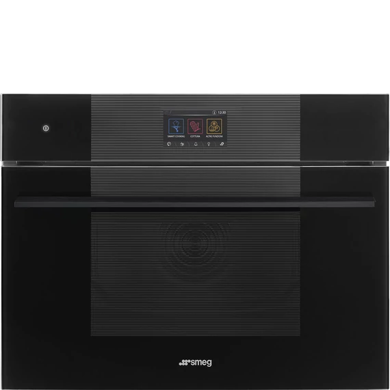 SMEG Galileo Steam100 Pro Kompakt kombinált gőzsütő, TFT kijelzővel - Linea design, mélyfekete üveg