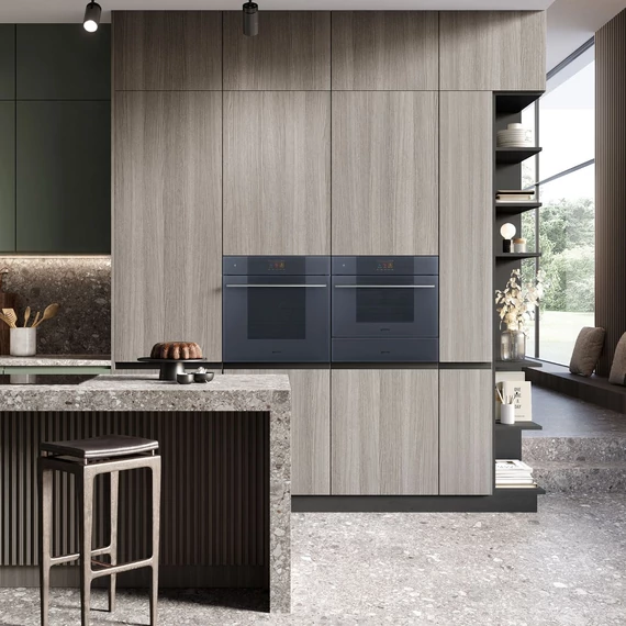 SMEG Galileo Steam100 Pro Kompakt kombinált gőzsütő, TFT kijelzővel - Linea design, neptune szürke üveg