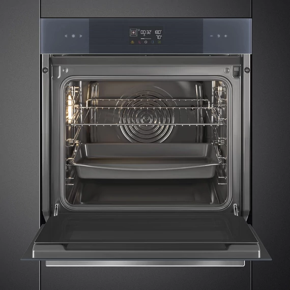 SMEG Galileo Steam100 Kombinált gőzsütő, nagy LCD kijelzővel - Linea design, neptune szürke üveg