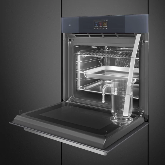 SMEG Galileo Omnichef 3 az 1-ben sütő, TFT kijelzővel - Linea design, neptune szürke üveg