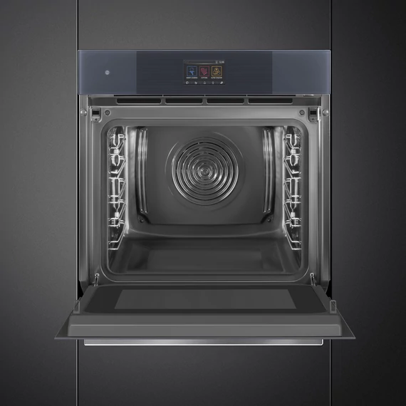 SMEG Galileo Omnichef 3 az 1-ben sütő, TFT kijelzővel - Linea design, neptune szürke üveg