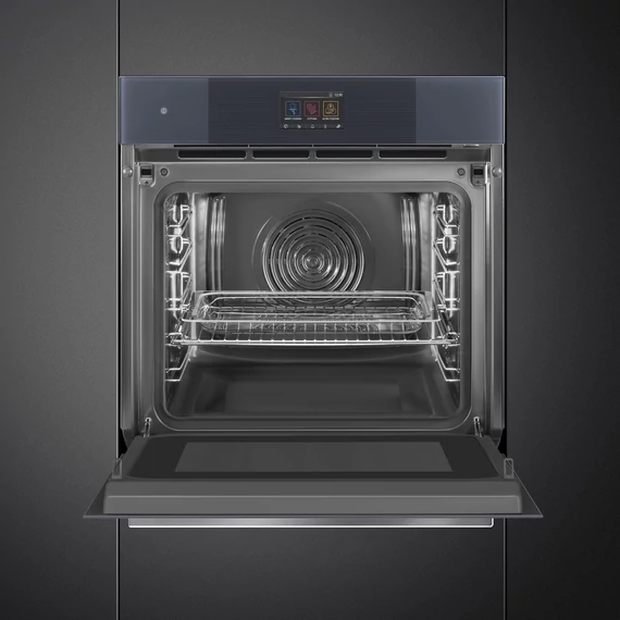SMEG Galileo Omnichef 3 az 1-ben sütő, TFT kijelzővel - Linea design, neptune szürke üveg