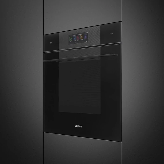 SMEG Galileo Omnichef 3 az 1-ben sütő, nagy TFT kijelzővel, Wi-Fi kapcsolattal - Linea design, mélyfekete üveg
